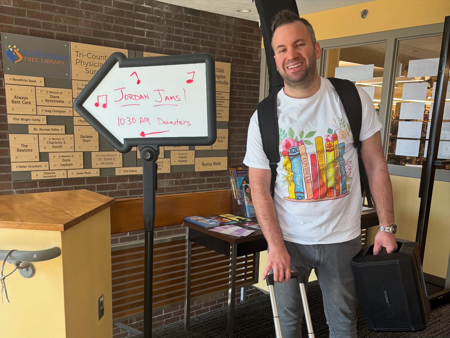 Jordan performing for children